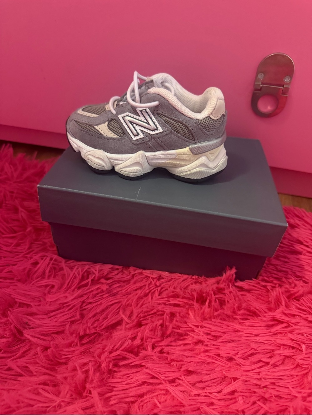 New Balance Kids Grey and White Athletic Sneaker